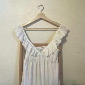 CAUTION TO THE WIND white maxi dress